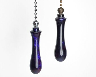 Light Pull, Fan Pull, Lamp Pull, Ceiling Fan Pull, Hand turned Acrylic Deep Purple Matching Set of 2 Housewarming or Wedding Gift