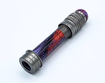 Inserto de acrílico personalizado para portacarretes de caña de pesca con mosca – Nightfire / Componente artesanal para la construcción de cañas