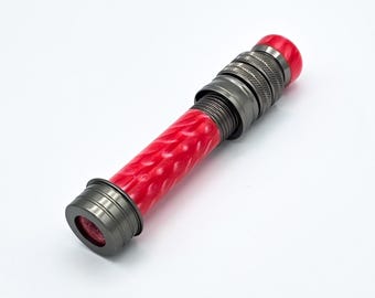 Custom Acrylic Fly Rod Reel Seat + Insert – Red Dragonscale | Handcrafted Rod Building Component