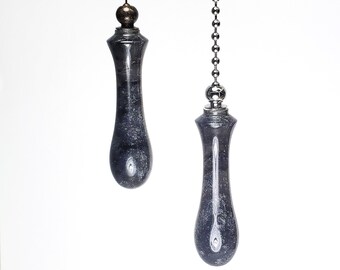 Light Pull, Fan Pull, Lamp Pull, Ceiling Fan Pull, Hand turned Acrylic in Black Starlight