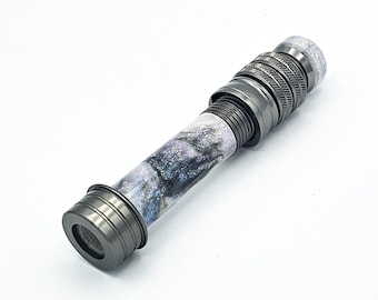 blue fly reel seat Fly Rod Reel Seat With Handturned Blue Acrylic and Blue Stabilized Maple  Burl