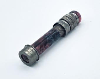 Custom Double Dye Burl Fly Reel Seat – Black Cherry | Handcrafted Rod Building Component
