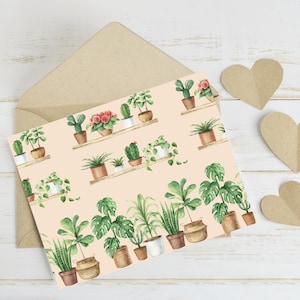 Druckbare Pflanzenbezogene Postkarte | Digitale botanische Postkarte | Ästhetische Grünkarte | Sofortdownload | Umweltfreundliches Briefpapier