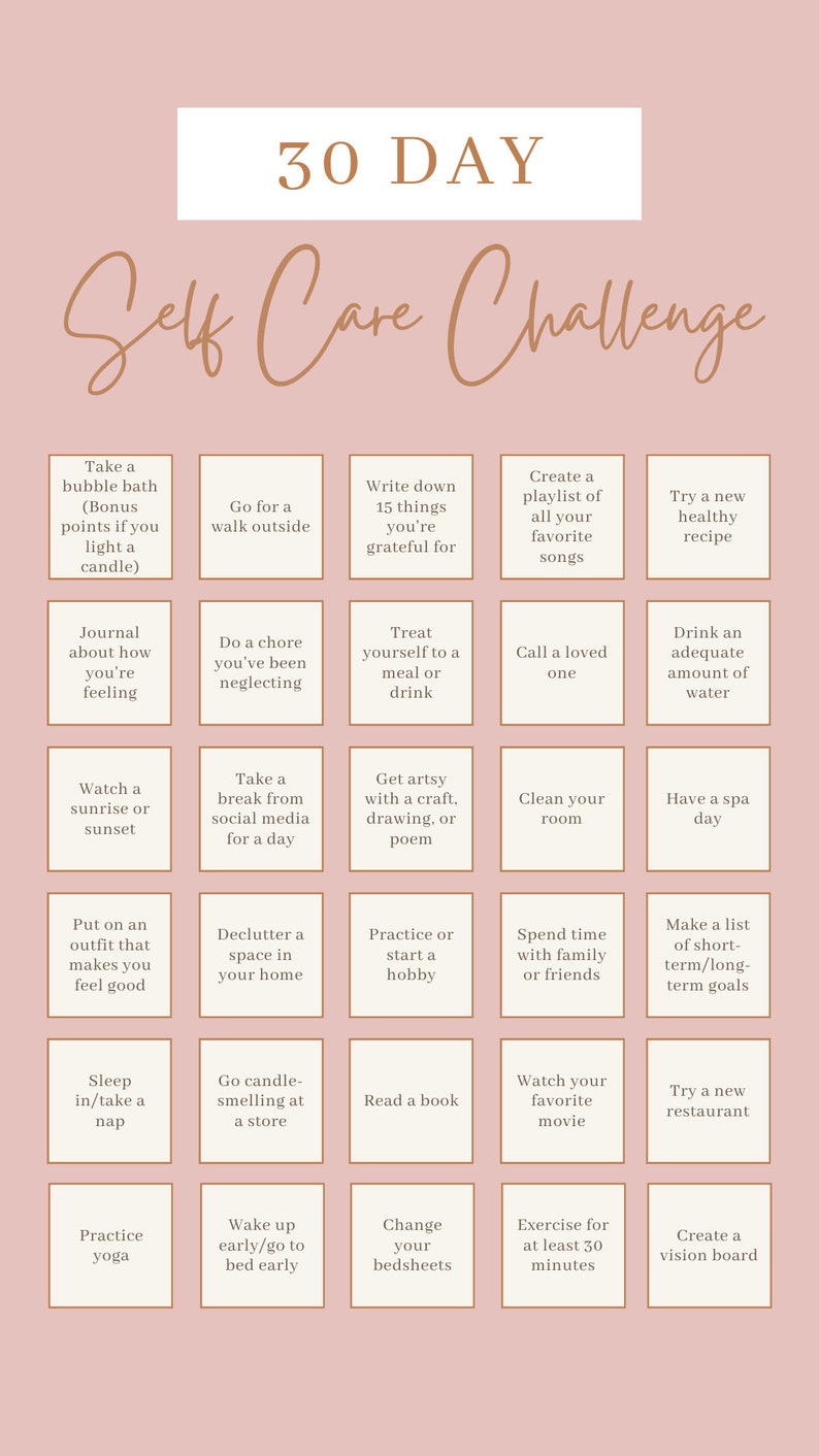 3 Pack 30 Day Self Care Challenge Bundle, Bullet Journal Digital ...