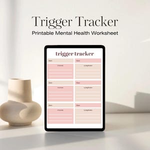 Printable Trigger Tracker | Mental Health & Self-Care Journal Pages | Track Your Triggers And Patterns | Self-Care Tool