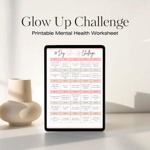 30 Day Glow up Challenge Printable | Self-care Planner | Daily Wellness ...