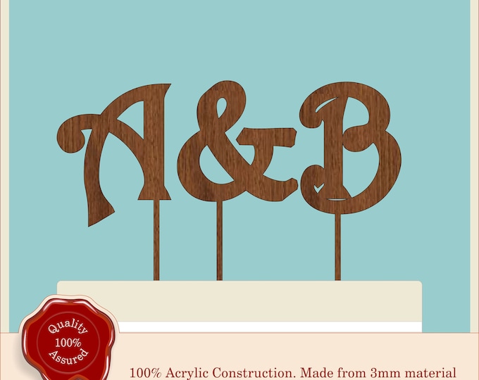 Individual Personalised Wooden Monogram Wedding Cake Topper Letters