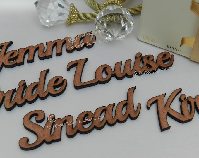 Personalised Wooden Mini Place Names: Hen's, Brides, Favours, Weddings, Shabby Chic