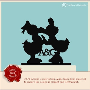 Walt Disney Donald Duck and Daisy Duck Kiss Cake Topper, Acrylic Cake Topper Mickey Mouse Minnie Mouse