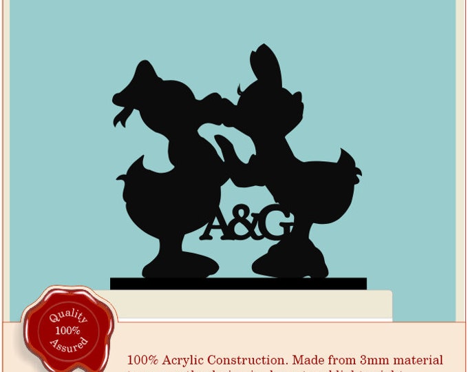 Walt Disney Donald Duck and Daisy Duck Kiss Cake Topper, Acrylic Cake Topper Mickey Mouse Minnie Mouse