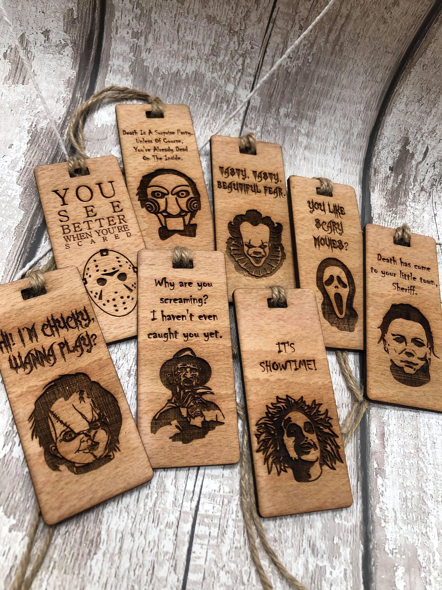 Bookmark: Wooden Bookmark for avid readers, Sci-Fi, Fantasy, Horror themed  designs, Laser-Engraved domestic & exotic woods - Bookworm Gift