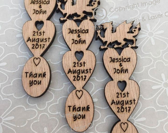 Personalised Welsh Dragon Wooden Love Spoons Favours, Vintage Style Lovespoon Wedding Decorations