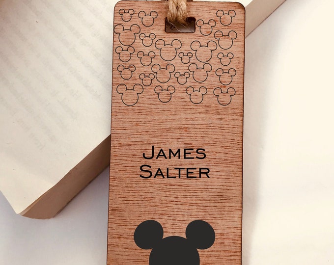 Mickey Mouse Disney Personalised Engraved Wooden Bookmark Boys Girls Gift Fairytale Bookmark Book lover Boys Girls Gift for the avid reader