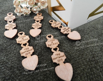 3 x Entwined Dragon and Heart Personalised Wedding Favour Love Spoon £1 each 