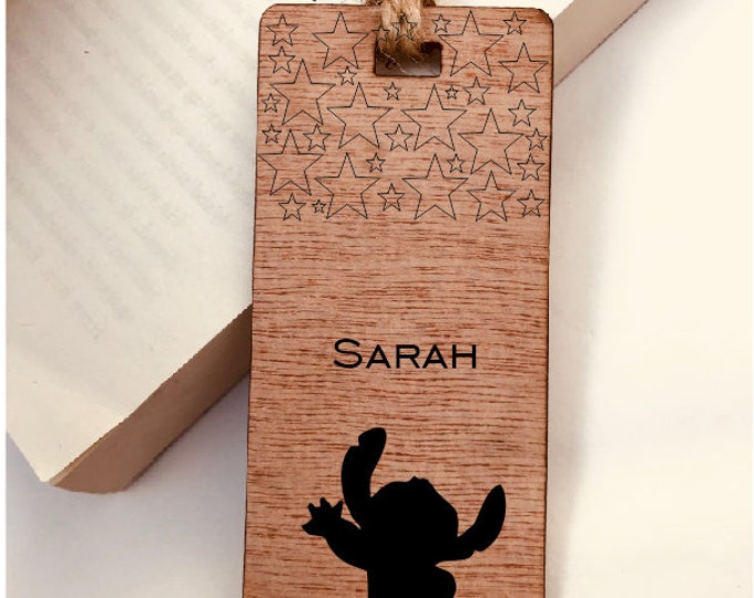 Lilo & Stitch Disney Personalised Engraved Wooden Bookmark Boys Girls Gift Fairytale Bookmark Book lover Boys Girls Gift for the avid reader