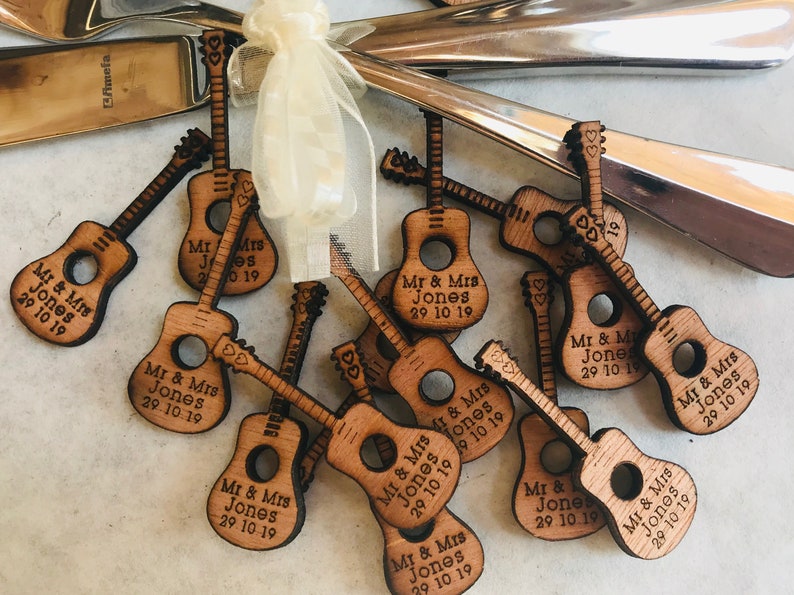 Personalised Acoustic Guitar Custom Wooden Confetti Wedding Etsy