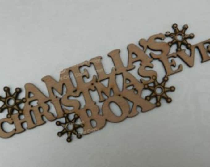 Personalised 'Christmas Eve Box' Topper Sign. Wooden Snowflake Craft Sign.