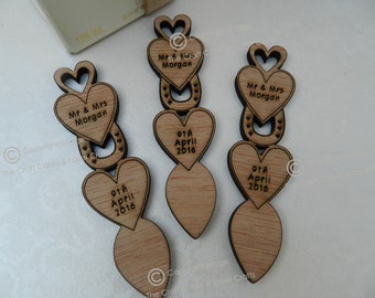 Personalised Wooden Heart Mini Love Spoons, Favours, Vintage Wedding Decorations