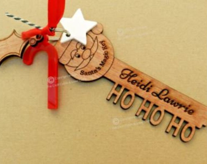 Stunning Personalised Wooden Engraved 'Santa's Magic Key' Christmas Eve Gift