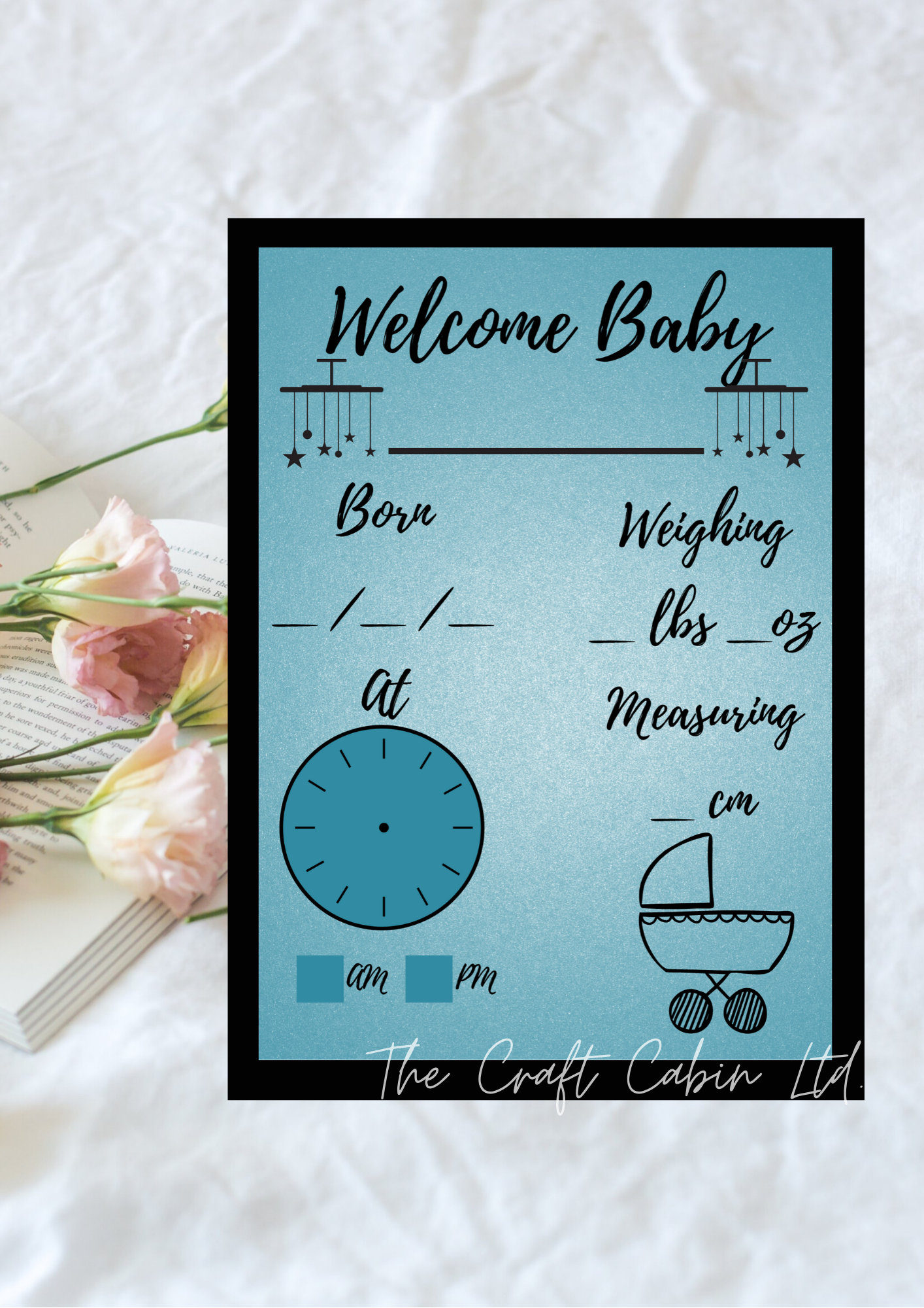Printable Baby Announcement Files Baby Boy Blue Photo Prop