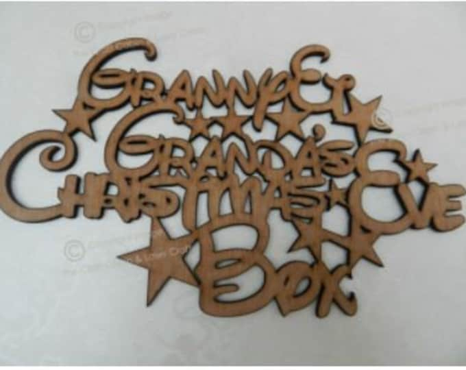 Disney Personalised Family 'Christmas Eve Box' Topper Sign Wood Star Craft Sign.