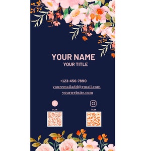 Tarjeta de presentación digital COMPLETA con código QR y enlaces a redes sociales / Tarjeta completa sin complicaciones / Con Mailto, redes sociales vinculadas
