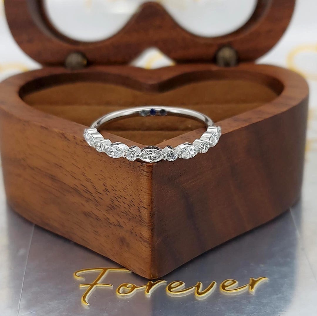 Alternating Marquise and Round Cut Lab Grown Diamond Band Marquise ...