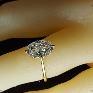 Oval Cut Moissanite Engagement Ring Crushed ice Oval 11*7mm engagement ring diamond hidden halo ring Oval Proposal Anniversary Gift Ring.