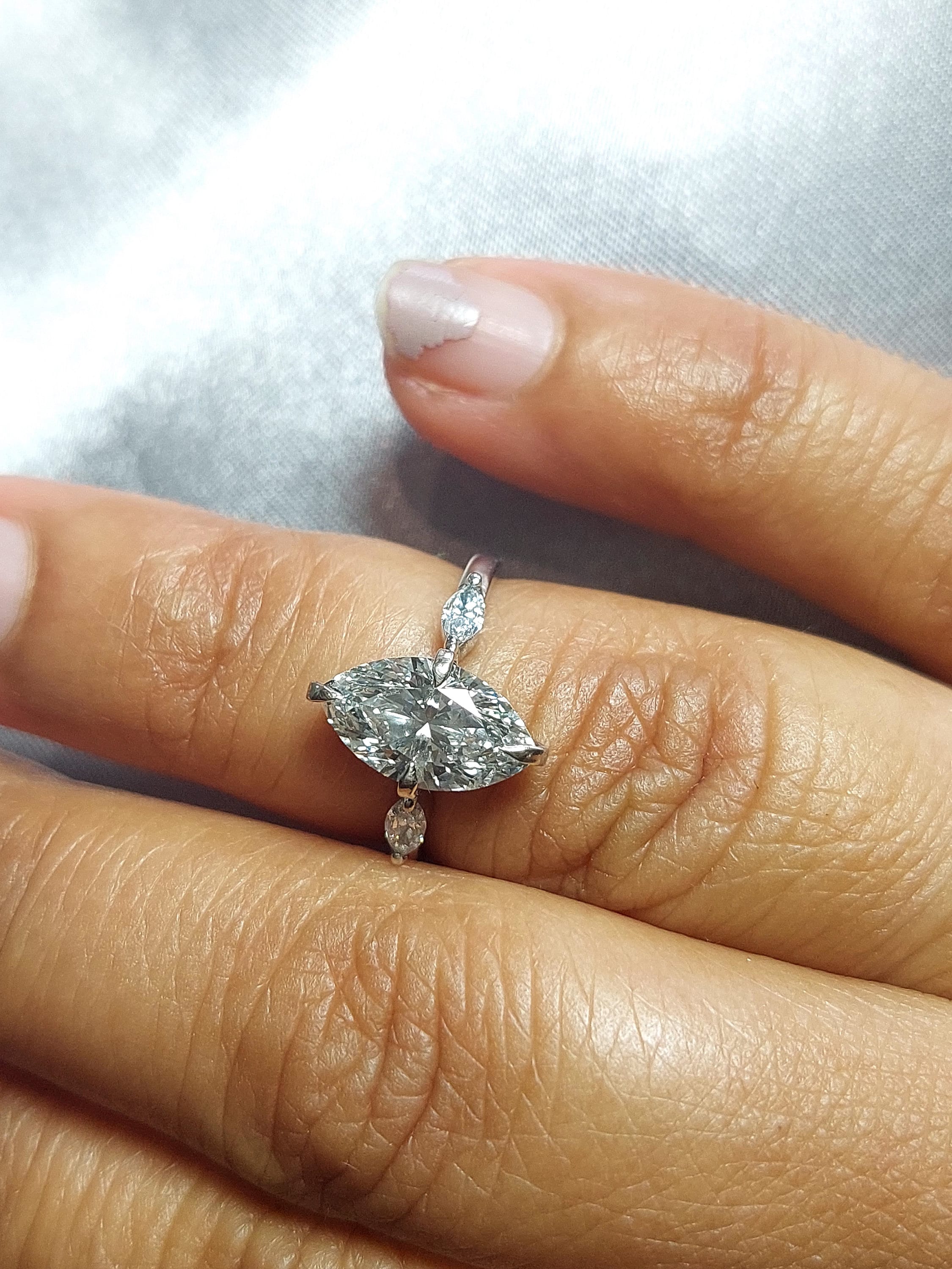 1.5 Ct Marquise Diamond Vintage Ring Lab Grown Diamond Ring Etsy UK