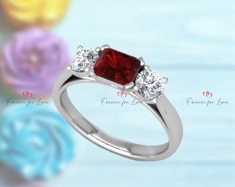 Vintage 14K Yellow Gold Ruby and Diamond Ring Engagement Ring. - Etsy