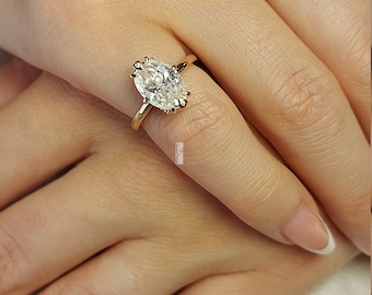 Anillos Con Diamante Oval Anillo De Compromiso De Diamantes