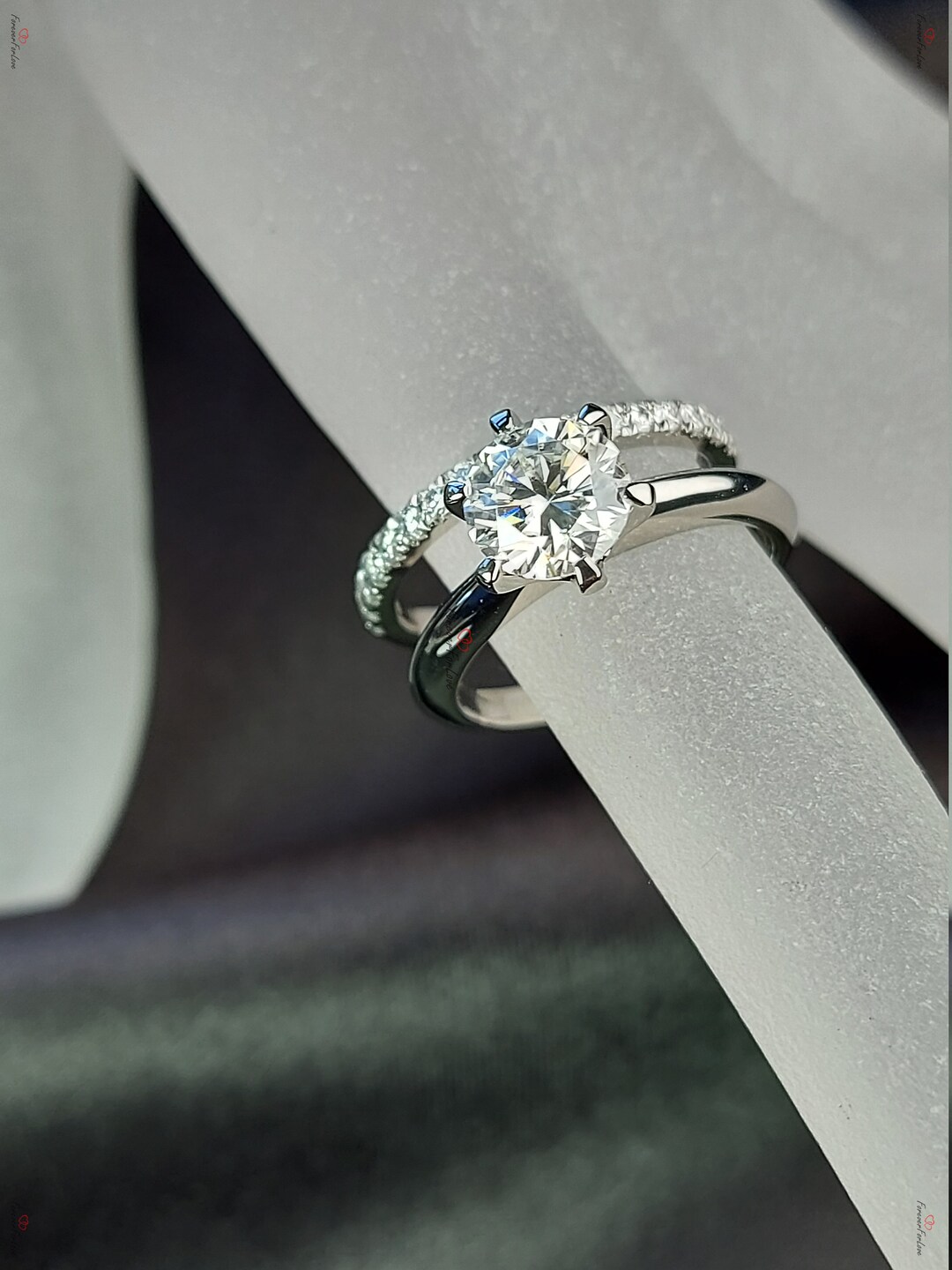 1.2CT IGI Certified Lab Created Round Cut Diamond Engagement Ring ...