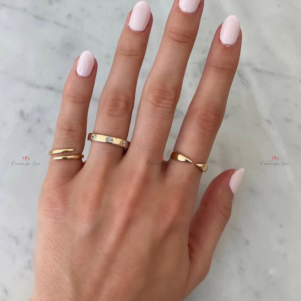 Unique Oval cut Diamond wedding band 0.6 TCW Inlay Oval cut eternity band Solid Yellow gold wedding band Matching bridal ring Stacking ring.