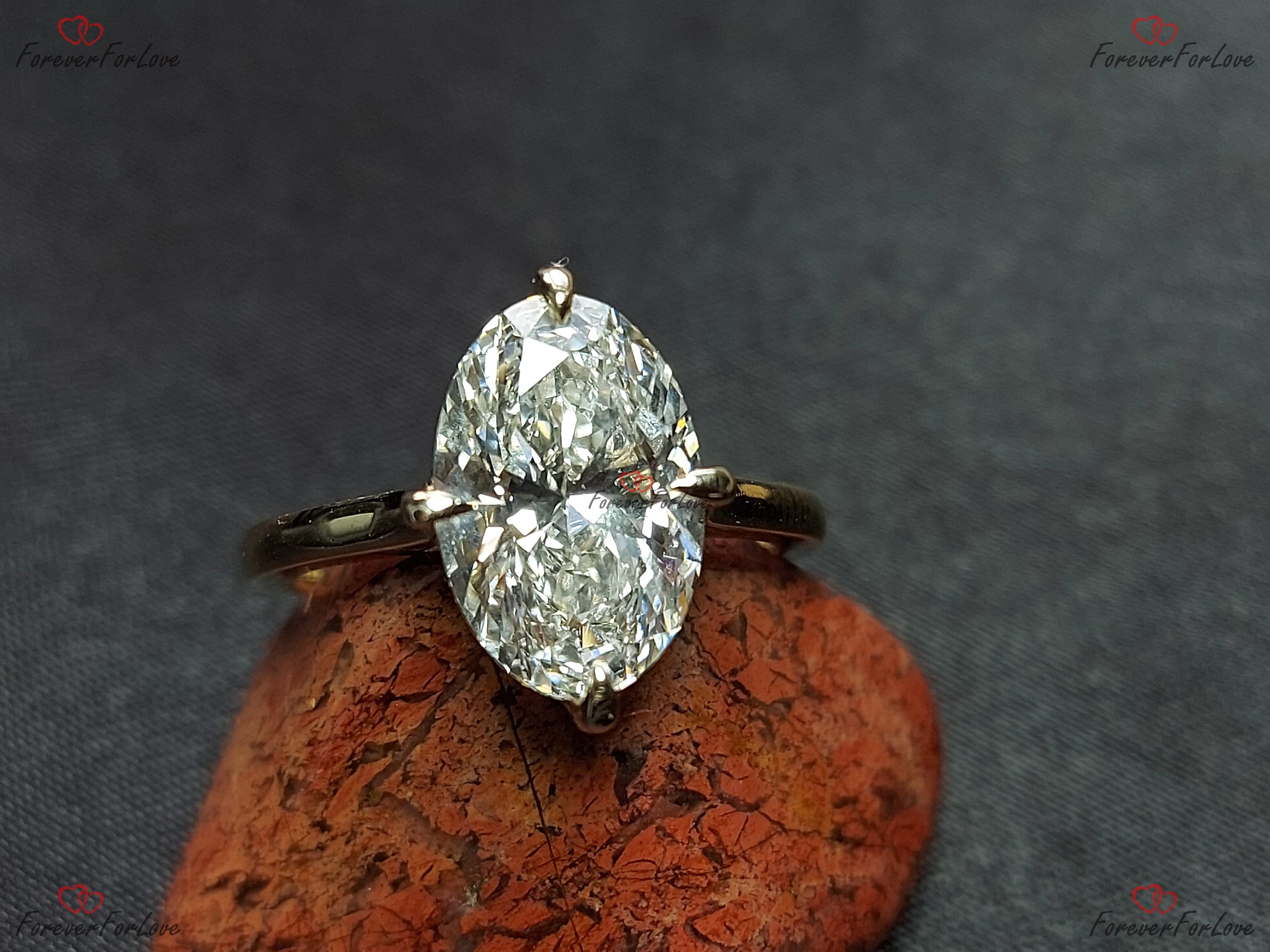 Oval diamond engagement ring, lab created 3Ct D VVS2 IGI certified lab grown diamond,oval diamond with accent engagement ring, proposal ring