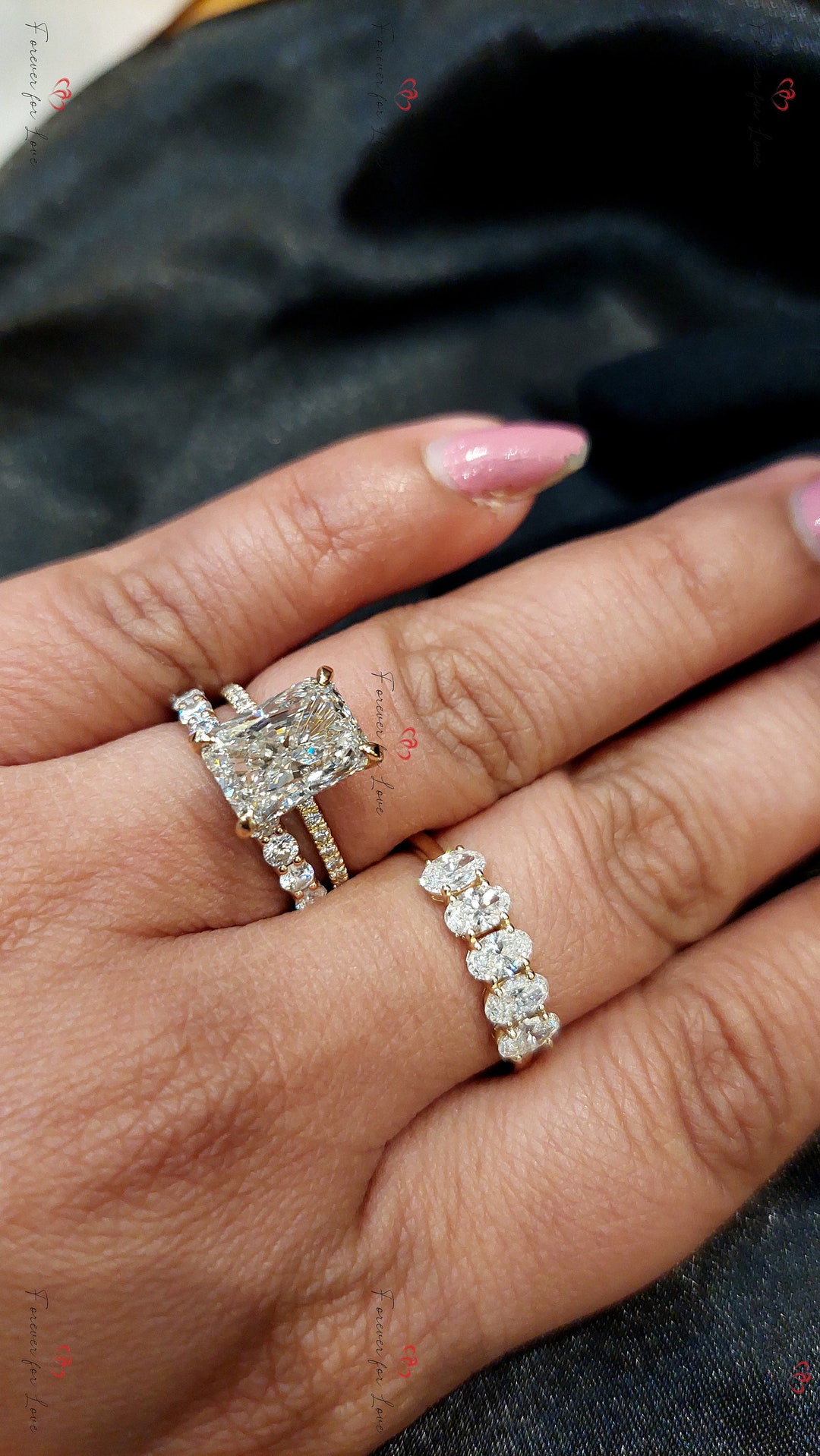 4ct IGI Certified Lab Grown Radiant Cut Diamond Wedding Ring Yellow ...