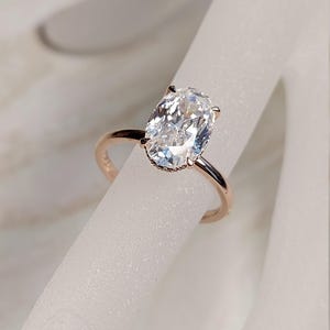 3.5 Ct Oval Moissanite engagement ring Hybrid Crushed ice Oval 11.5*7.5 mm engagement ring, Amanda setting hidden halo ring, bieber Ring.