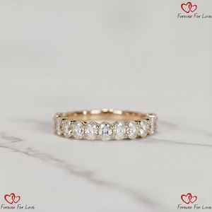 Oval Diamond Wedding Band Genuine Lab Grown Diamond Matching Band Oval Women's Band Bridal Stackable Anniversary Gift Wedding Band For Her