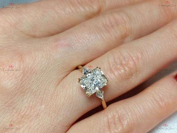Radiant cut with side stones deals