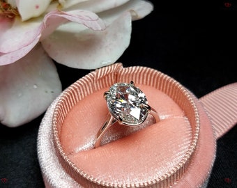 5 Ct OVAL Lab Diamond Ring D VVS2 Certified Lab Grown Engagement Ring Unique 14K solid Gold Anniversary proposal Ring Lab Grown Diamond.