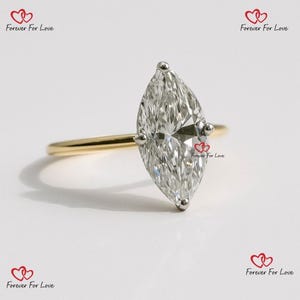 1 Carat Marquise Cut Diamond Ring, F, VS1 IGI Certified Lab Grown Diamond Engagement Ring, Woman Proposal Ring, Diamond Gift Ring for Her.