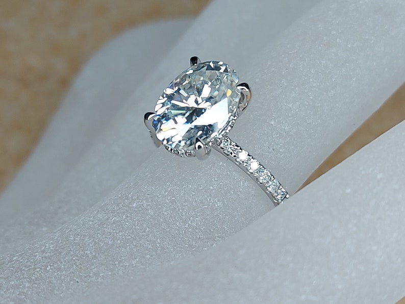 Oval Cut Moissanite Engagement Ring Diamond Engagement Ring | Etsy