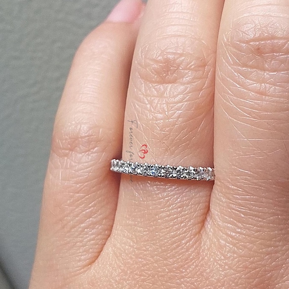 モアサナイト ハーフエタニティリング プリンセスカット 12号 最高品質