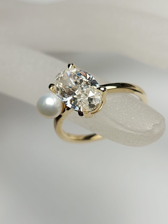 Oval Cut Moissanite Engagement Ring 3ct Crushed Ice Oval Etsy