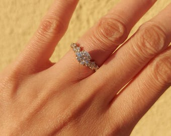 1 karaat gecertificeerde natuurlijke diamanten verlovingsring, massief gouden bruidsring 18 kt geelgouden voorstelring voor haar jubileumcadeau voor haar.