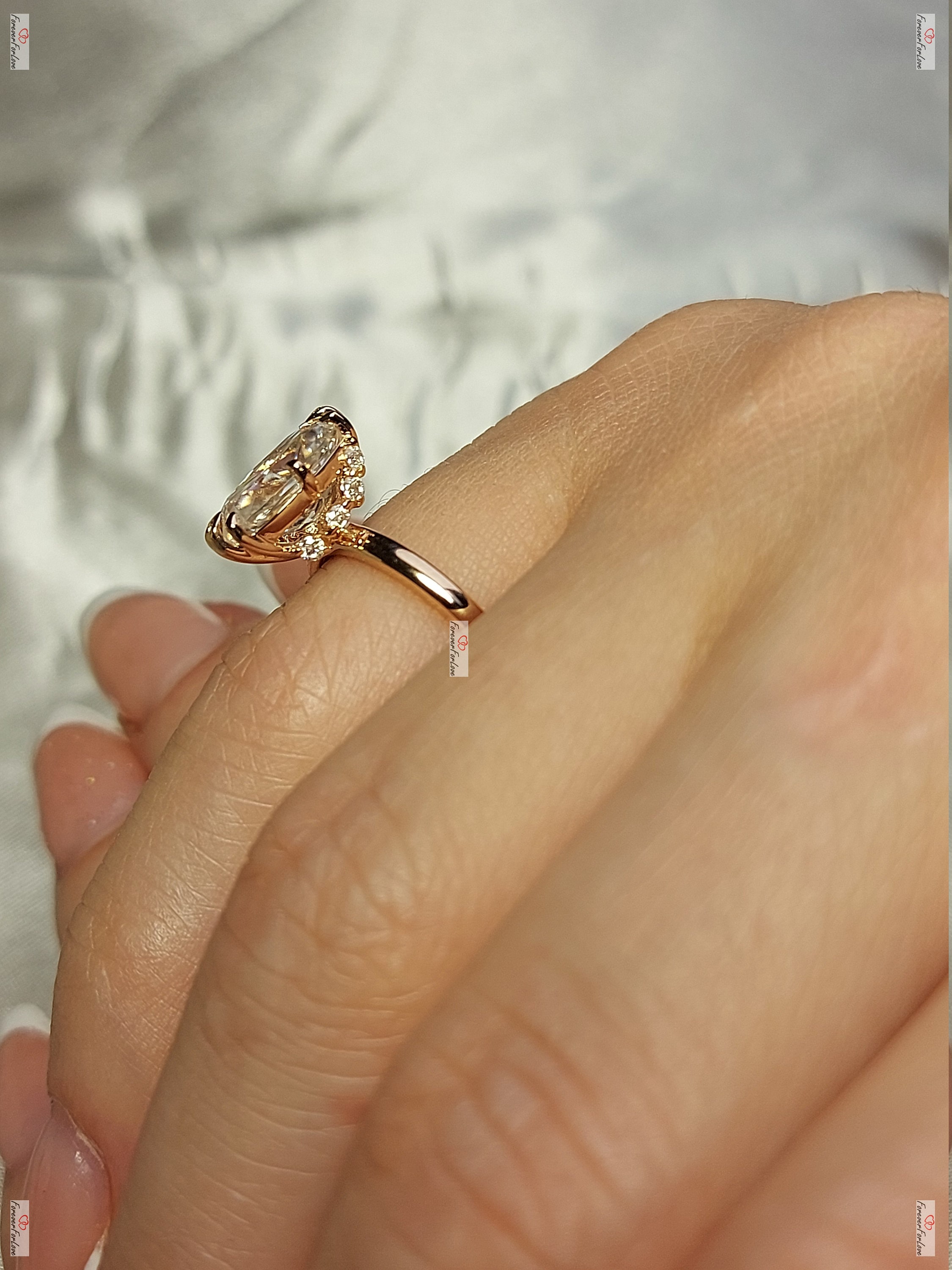 Bague De Fiançailles Vintage – Diamant Simulé 1,90 Ct – Or Blanc 14 Carats – Taille 5