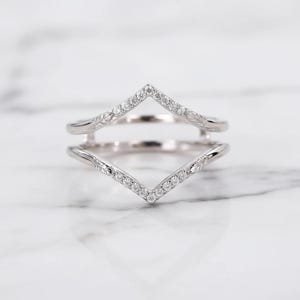 Round Lab Grown Diamond Ring Enhancer for Engagement Ring, Petal Design Matching Stackable Guard Band, Diamond Ring Jacket, Anniversary Gift