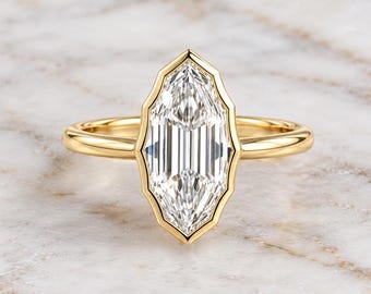 3.5ct E, VVS2, IGI Certified Step Cut Marquise Ring, Marquise Diamond Engagement ring, Lab Diamond, Anniversary Ring, Perfect gift.