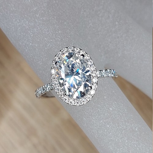 Oval Cut Moissanite Engagement Ring Diamond Engagement Ring - Etsy