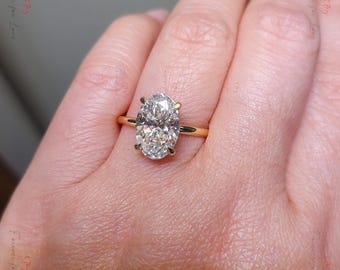 4 Ct D VVS2 IGI-zertifizierter ovaler Diamant-Verlobungsring Diamant-Verlobungsring