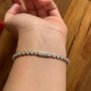 Lab grown Diamond Tennis Bracelet, Classic Diamond Bracelet, Bezel Set Diamond Tennis Bracelet, Solid Gold Lab Diamond Bracelet imagen 3